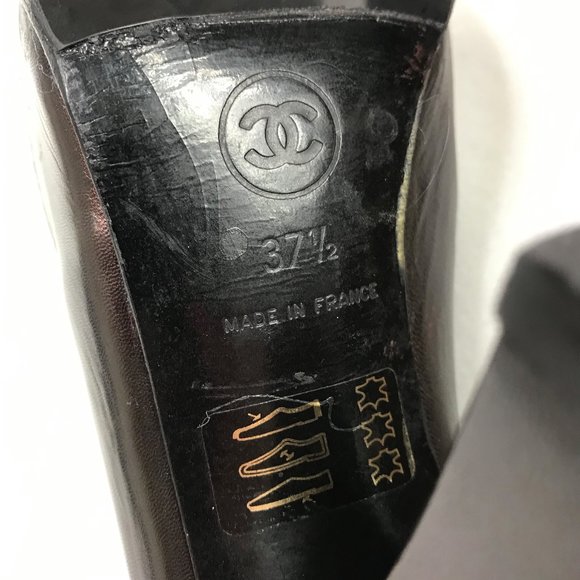 Auc Chanel Vintage CC Logo Brown heels - Picture 5 of 13